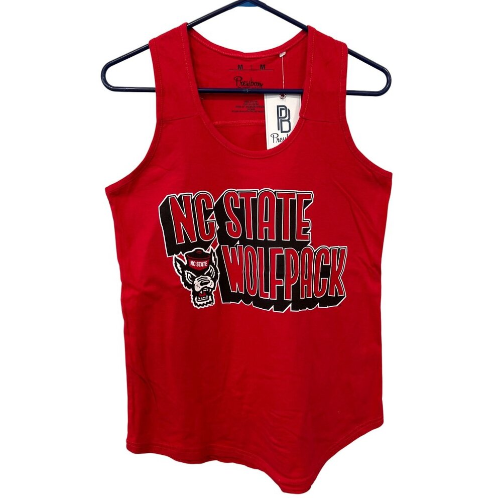 Pressbox NC State Wolfpack Racerback Tank Top Women M Sleeveless Red College NEW